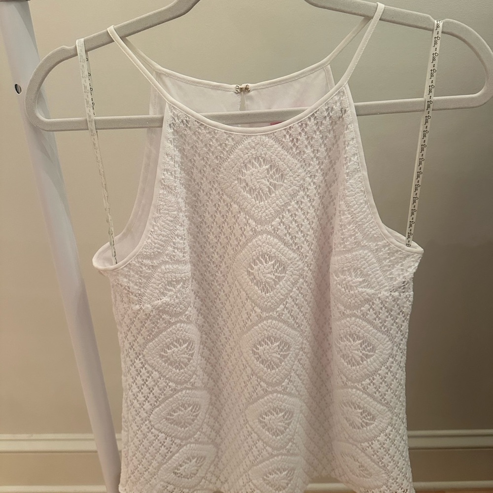Lilly Pulitzer White Cropped Tank Top